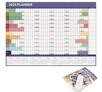 FIGCY Planificador de Pared 2026 Anual Ene-Dic con Festivos del Reino Unido, Calendario para Hogar, Oficina, Escuela, Planificador Académico 2026