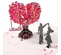 FIGCY Tarjeta de Boda 3D Árbol del Amor, Tarjeta Desplegable con Sobre, Felicitación Romántica para Aniversarios, Bodas y San Valentín, Regalo para Parejas