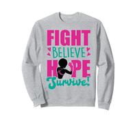 Fight Believe Hope Survive Cáncer de Mama Melanina Negra Sista Sudadera