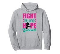 Fight Believe Hope Survive Cáncer de Mama Melanina Negra Sista Sudadera con Capucha