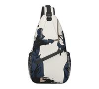 Fight by Kendo Sword Japanese Warrior Cross Chest Bag Diagonalmente Sling Mochila Crossbody Bandolera Viajes Senderismo Mochilas para Hombres Mujeres
