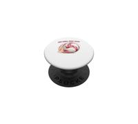 Fight Hard Volleyball Mujer con cáncer con Cinta Rosa PopSockets PopGrip Adhesivo
