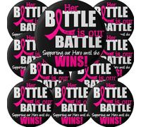 Fight Like a Girl Nuestra Batalla Demasiado Redondo Botones/Pins/medallas, Paquete de 10 Unidades, Pink Ribbon (Female)