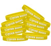 Fight Like a Girl Pulseras de Silicona para Lucha como una niña con cáncer de succión, Paquete de 10, múltiples Opciones de Color, Unisexo, Amarillo