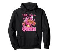 Fight Like A Queen Afro Girl Sneakers Guerrero contra el cáncer de Mama Sudadera con Capucha