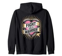 Fight Like a Warrior Strong Heart - Cita Motivacional Sudadera con Capucha