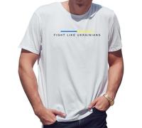 Fight Like Ukrainians Camiseta de Hombre Blanca Size M