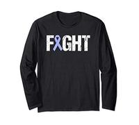 Fight Stomach Cancer Periwinkle Ribbon Awareness Support Manga Larga