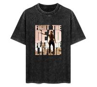 Fight The Dead Fear The Living II Rick The Walking Grimes Dead Men's T-Shirt Unisex White tee Clothing S