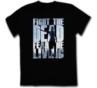 Fight The Dead Fear The Living III The Walking Rick Grimes Michonne Dead Men's T Shirt Unisex Tees Black XXL
