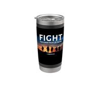 Fight The Good Fight of Faith 1 Timothy 6:12 Christian Verse Vaso térmico de acero inoxidable de doble pared