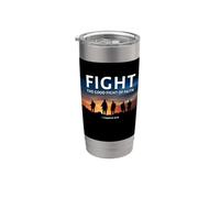 Fight The Good Fight of Faith 1 Timothy 6:12 Christian Verse Vaso térmico de acero inoxidable de doble pared