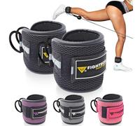 FIGHTECH Correas de tobillo para máquina de cable para gimnasio | Nuevas correas de tobillo de cable de la serie PRO 2022 | Puños acolchados para entrenamientos de glúteos y piernas (negro/clásico)