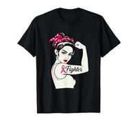 Fighter Breast Cancer Awareness Polilla Pink Ribbon Supporter Camiseta