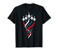 Fighter Jets Bandera de Estados Unidos Rojo, Blanco Azul Patriótico 4 de Julio Camiseta
