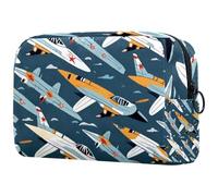 Fighters - Bolsa de cosméticos para mujer, neceser de viaje, bolsa organizadora de maquillaje grande con cremallera, multicolor, 18.5x7.5x13cm/7.3x3x5.1in, Neceser