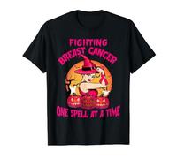 Fighting Breast Cancer One Spell At A Time Witches Wear Pink Camiseta gráfica económica, Hombre, Negro, M
