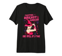 Fighting Breast Cancer One Spell At A Time Witches Wear Pink Camiseta Premium