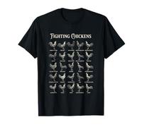 Fighting Chickens Breeds Chart Vintage Gamefowl Gallo Camiseta