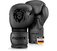 FIGHTR Guantes de Boxeo, Ideales para Estabilidad y Fuerza de Impacto, Guantes para Boxeo, MMA, Muay Thai, Kickboxing y Artes Marciales, Incluye Bolsa de Transporte (All Black, 12 oz)