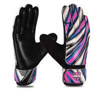 FIGHTSENSE Guantes de Portero de Fútbol para Niños,Jóvenes y NiñosPalma de Látex de 4mm,Transpirables,Antideslizantes,Doble Protección de Muñeca (Rosa, Talla 4 Adecuada para 6-9 años)