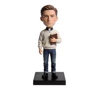 Figura 3D personalizada de sacerdote de la foto, estatua de cuerpo completo hecha a mano de arcilla polimérica con la Santa Biblia, regalo religioso personalizado para cumpleaños, decoración de