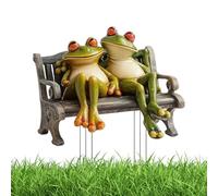 Figura acrílica Decorativa de Rana - Estatua Peculiar 20 x 20 cm Material Ligero, Encantadora Escultura de jardín Interior y Exterior | juguetón para terraza, estantería | romántico jardín de