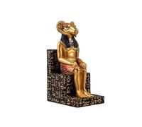 Figura Amon Dios Egipcio Sentado de Resina Pintado a Mano 6x9x15 cm