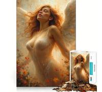 Figura angelical en Flor,Rompecabezas para Adultos de 1000 Piezas,Juego Mental Divertido con tecnología Avanzada de Corte láser,desafío entretenido para el Tiempo de Espera (38x52cm)
