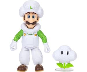 Figura articulada Cloud Luigi (Super Mario Galaxy) de 12,7 cm (5 Pulgadas) con Accesorio de Nube - Producto Oficial Jakks Pacific - 22 Puntos de articulación - para niños a Partir de 3 años