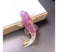 Figura artificial de pez koi para adorno de cristal para decoración de escritorio, exhibición de salpicadero de coche o decoración del hogar, símbolo de suerte y prosperidad de Feng Shui, pequeño para