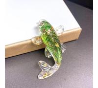 Figura artificial de pez koi para adorno de cristal para decoración de escritorio, exhibición de salpicadero de coche o decoración del hogar, símbolo de suerte y prosperidad de Feng Shui, pequeño para