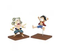 Figura banpresto one piece world collectable figure log stories luffy y enel 8cm