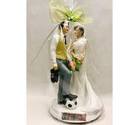 Figura Boda Novios Fútbol GRABADA muñecos Graciosos Originales para tarta PERSONALIZADA