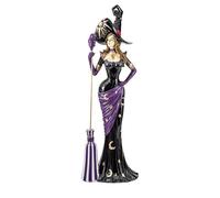 Figura Bruja con Escoba de Resina Pintada a Mano de 57 cm