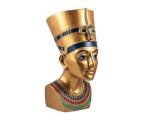 Figura Busto Nefertiti Reina egipcia Dorado de Resina Pintado a Mano 12x17x25 cm
