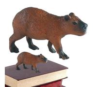 Figura Capybara - réplica de en miniatura, modelo animal detallado | Escultura acuática realista, figura de vida silvestre educativa, exposición terrario de decoración de plataforma de