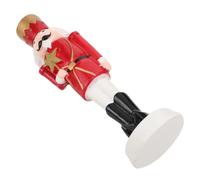 Figura Cascanueces Soldado de Madera para Navidad, Rojo 23,5x6,5x6,5cm | Acabado Pintado Rojo y Dorado, Detalles a Mano, Base Estable, Centro de Mesa Festivo