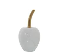 FIGURA CERÁMICA BLANCA CEREZAC/RABO DORADO_°10X20CM