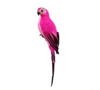 Figura colorida de loro para decoración de interiores y exteriores, perfecta para manualidades y exhibiciones, 25 cm (rojo ciruela)