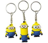Figura compatible con llavero 3D de Minions The Rise of Gru 3 cm 1 pieza regalo | niños | niños | niñas | Carl | Bob | Kevin | Stuart, amarillo, 28W EU