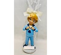 Figura comunión niño tarta decorada y PERSONALIZADA con nombre y fecha muñeco rubio pastel marinero