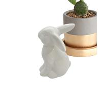 Figura Conejo Cerámica - Estatua Porcelana Pascua | Jarrón Liebre | Figura Animal Resistente Decoración Hogar Estante Escritorio Repisa, Detalle Fino Símbolo Prosperidad Reunión Familiar Uso Di