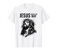 Figura coronada Inspirada en la fe Jesucristo Camiseta gráfica económica, Hombre, Blanco, L