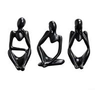 Figura creativa de resina para decoración del hogar para escultura de pensamiento abstracto para mejorar la estética del espacio vital (juego negro)