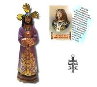 Figura Cristo de Medinaceli 20 cms. en Resina. De Regalo una Cruz de Caravaca. También de Regalo Estampa de Cristo de Medinaceli, de San Pancracio, San Judas Tadeo, San Expedito y San Miguel.