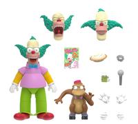 Figura de acci?n de Krusty el Payaso de Los Simpson de Super7 Ultimates (18 cm) con accesorios, colecci?n de series cl?sicas y juguetes retro.
