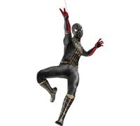 Figura de acción con licencia oficial de Spider-Man, traje negro y dorado, escal