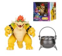 Figura de acción de Bowser 6" de Jakks Pacific, Super Mario Galaxy | Figura de acción de Bowser 15.24cm, con accesorio, 19 puntos de articulación, incluye caldero, para mayores de 3 años.