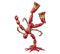 Figura de acción de Iron Spider de Marvel Spider-Man Bend and Flex, Figura flexible de 15 cm, incluye lanzador, a partir de 6 años